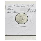 1883 Seated Dime RARE AU-BU