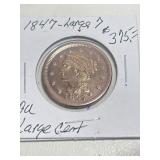 1847 Large Cent Large 7 RARE