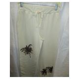 G by Juliana XS SweatPants White w/Palm Trees