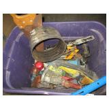 Tote Assorted Garage Items