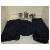 Toilet Cover and Mats Bath Set Black