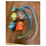 Lot of new dragon & frog fidget toys