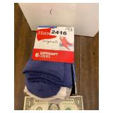 New Hanes womenï¿½s 6 pack crew socks size 5-9