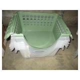 6 Plastic Stackable Storage Bins