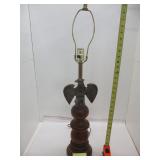 Metal and Wood Eagle Lamp Works