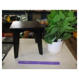 Fake Plant and Mini Stool