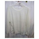 Rich Story XL Top White Ribbed