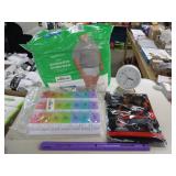 Assortment of Things - Clock - Pill Box - Liners