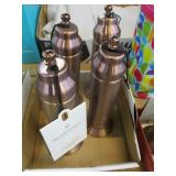 4 Salt and Pepper Grinders Bronze