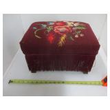 Vintage Floral Footstool Cross-stitch artwork
