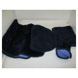 Toilet Cover and Bath Mats Set Black