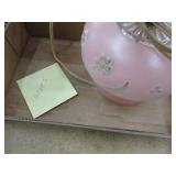 Vintage Frosted Pink Glass Lamp