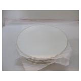 White Dinner Plates with gold rim