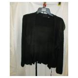 Nina Leonard XL Sweater Black Tie Front