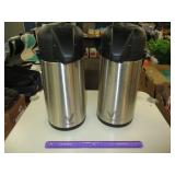 2 Hot Liquid Air Pots - Coffee - Pump - Stainless
