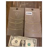 2 new 4 packs gold tone necklaces