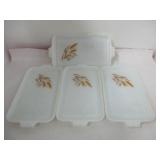 4 Fire King Golden Wheat