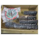 Faux Fire Logs & Basket