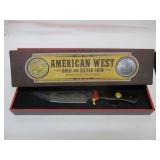 Old West Gold and Silver Coin Bowie Knife in box