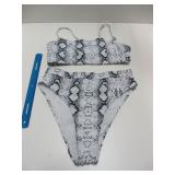 Women's Swimsuit 2pc Tube Top Snake Skin sz Large