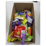 BOX LOT ASSORTED SNACKS - TAKI,CHEEZIT,CORN NUTS
