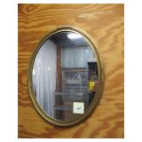 Antique Wood Framed Wall Mirror