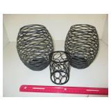 3 - Metal Candle Holders