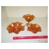3 - Carnival Glass Bowls