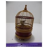 Vintage Mechanical Wind Up Singing Bird in Cage