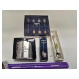 Collectible Spoons & Hip Flask