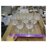BOX LOT VINTAGE CRYSTAL DINNERWARE WINE GLASSES