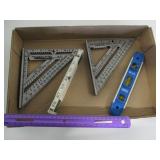 Tool Lot - Level, Speed Square, Folding Ruler