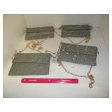 NEW PURSE LOT - GLITTER CLUTH WITH GOLD CHAIN