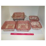TEMP-TATIONS OVENWARE LOT- OLD WORLD CRANBERRY