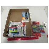 OFFICE SUPPLY LOT NEW SHARPIES, ERASABLE /GEL PENS