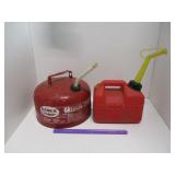 SET OF 2 GAS CANS, 1 NEW, 1 VINTAGE
