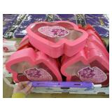 LOT - GIFT BOXES WITH PEEP WINDOW- HEART SHAPED