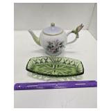 Hummingbird Tea Pot & Relish Dish