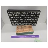 Lot of 2 - Wood Signs - life - sunshine