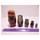 Vintage Nativity Nesting Doll Set