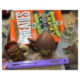 Beer Steins, Packers Wheaties Box, Matchbooks