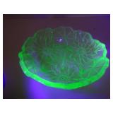 Vintage Green Glass Uranium Bowl