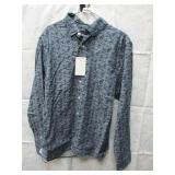 NEW MEN'S L VAN HUESEN SLIM FIT NEVER TUCK SHIRT