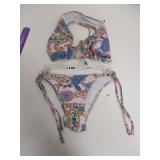 NEW WOMEN'S SWIMSUIT 2 PIECE SIZE S BIKNI PAISLEY