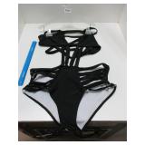 Women's Swimsuit Black Sexy Peep 1 pc size Large