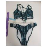 NEW WOMEN'S SWIMSUIT 2 PC BIKINI SIZE M BY CUPSHE