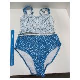 Women's Swimsuit 2 pc High-waist PolkaDot sz Large