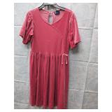 NEW LANDS END XL(14-16) VELVET DRESS PLUM - WOMENS