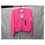 NEW WOMEN'S SWEATER XS LAB JOY PINK BUTTON UP