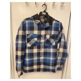 New Wrangler menï¿½s hooded linen flannel shirt S